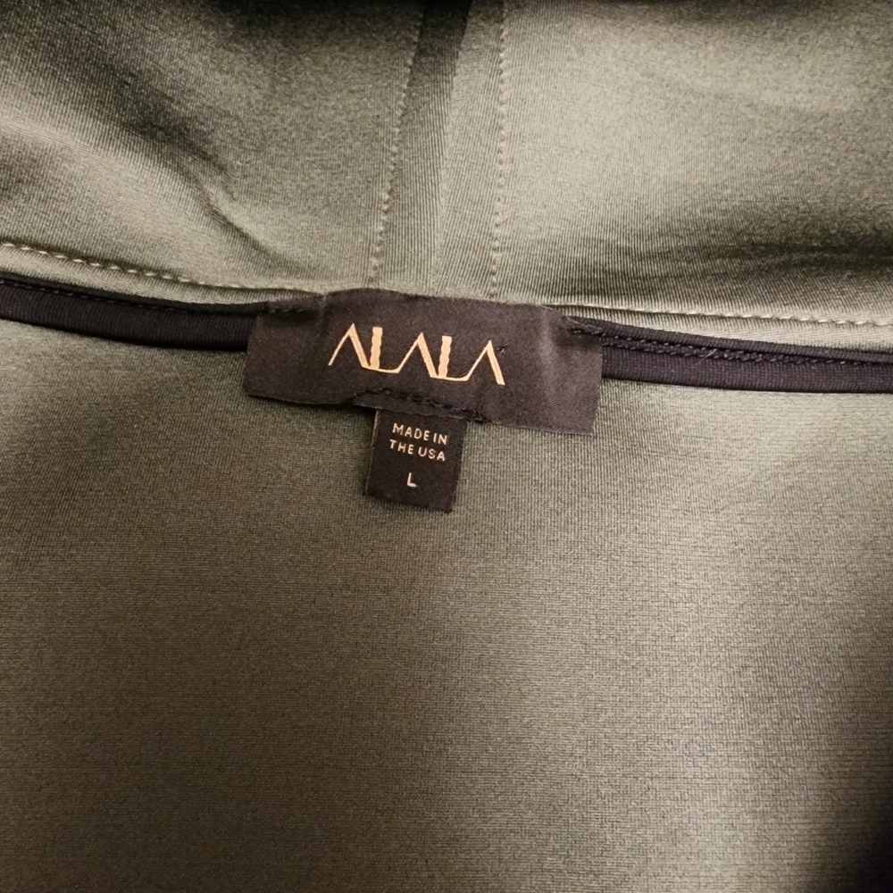 Alala Black Hooded Paneled Zip Vest with Olive Trim - Picture 10 of 16